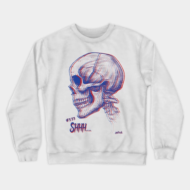 Retro Quiet Skull Crewneck Sweatshirt by pa2rok